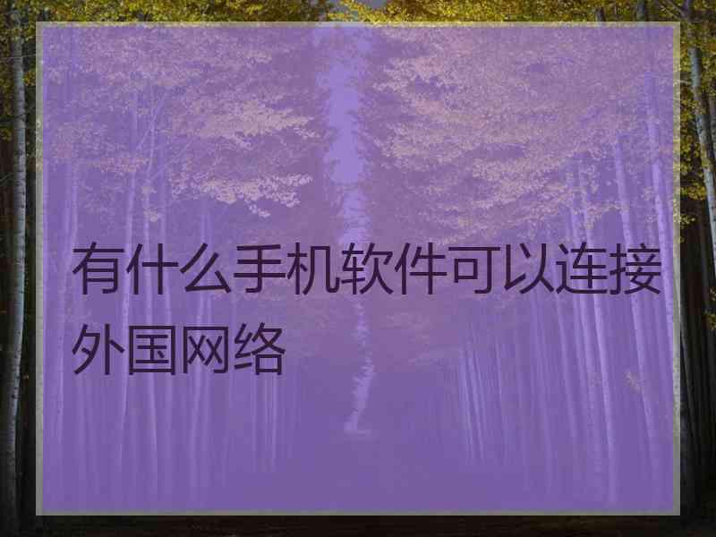 有什么手机软件可以连接外国网络
